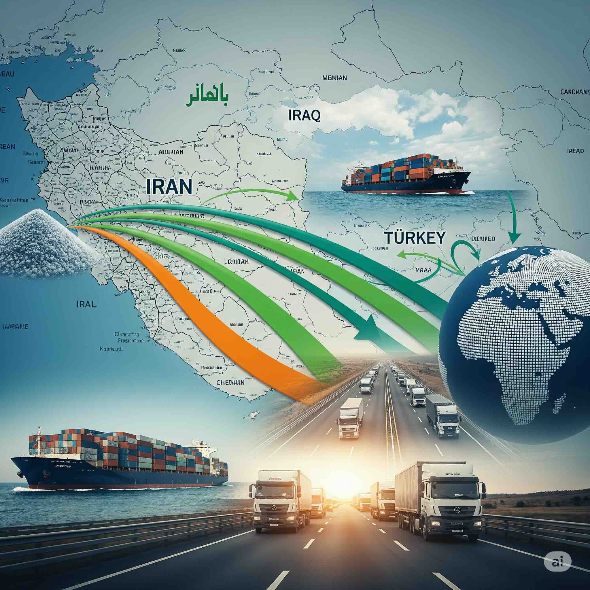 صادرات کامپاند پلی اتیلن به عراق، ترکیه و آسیای میانه